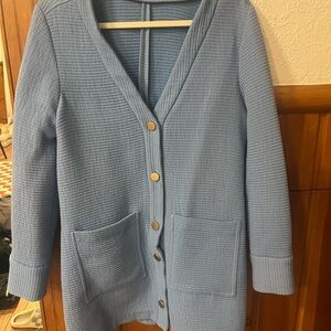 Blue Button-Up Women's Sweater